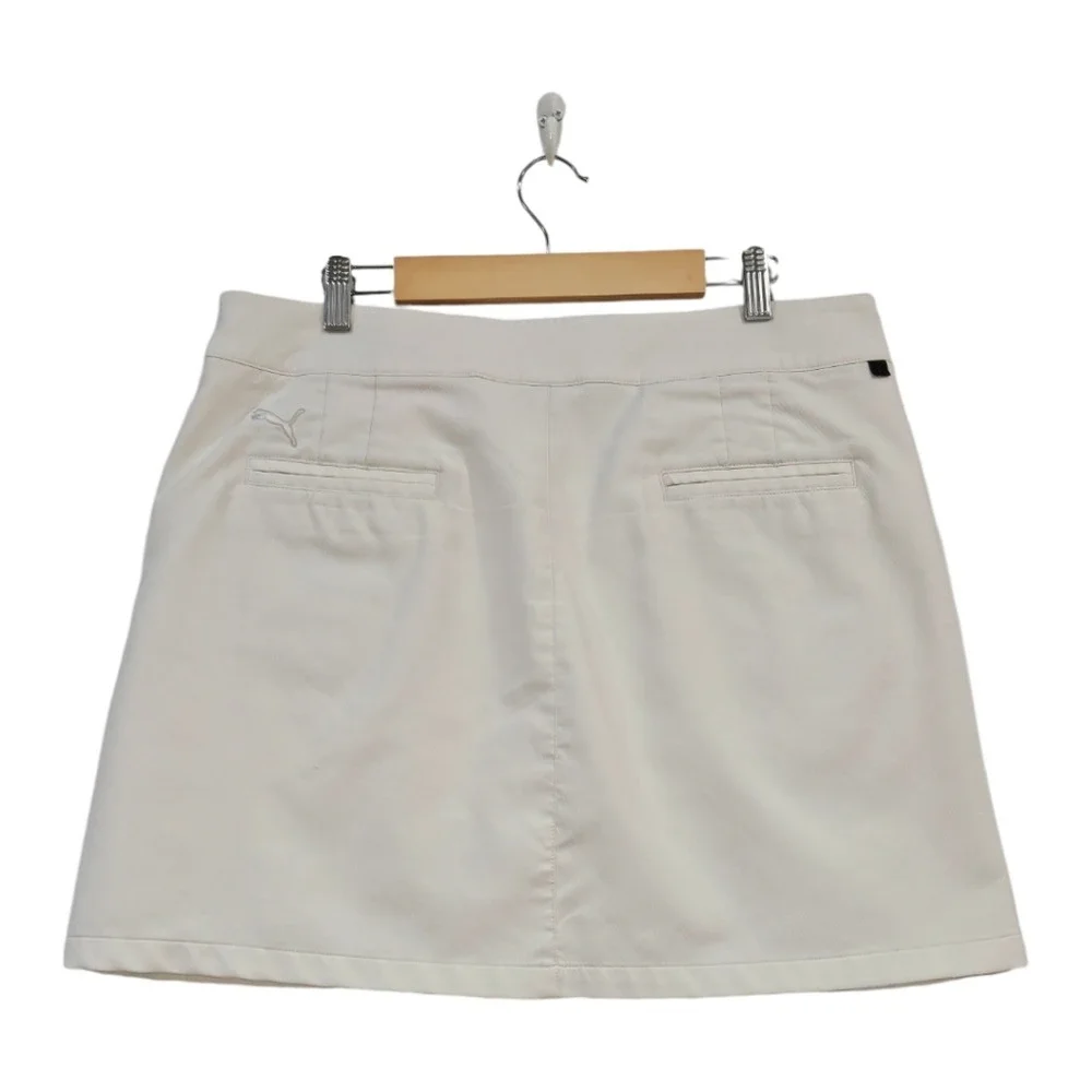 Puma Womens White Golf Skirt‎ Skort 10 Stretch Athletic Pickleball Tennis